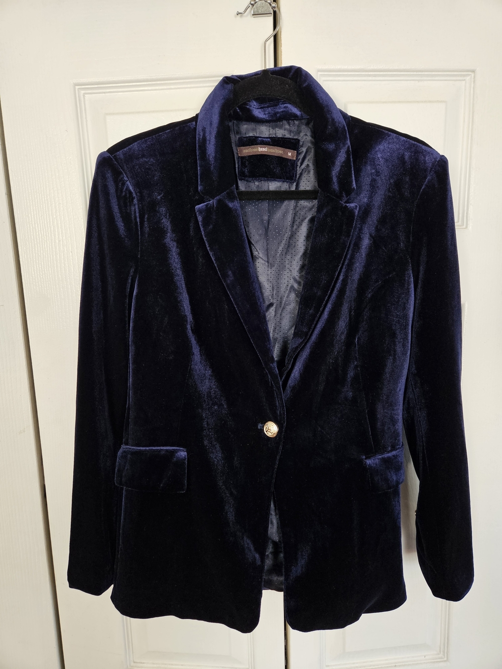 Velvet Blazer in Deep Navy